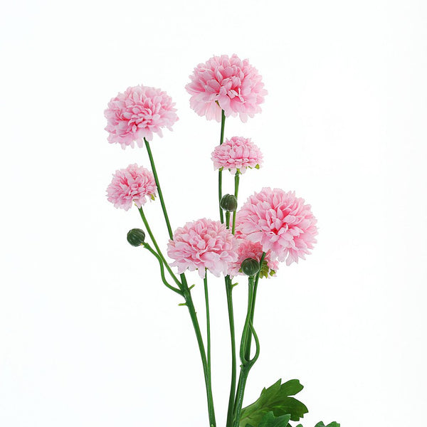2 Bushes | 33inch Chrysanthemum Flower Stem, Artificial Silk Flower Spray - Rose Gold | Blush