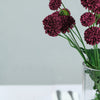 2 Bushes | 33inch Burgundy Chrysanthemum Flower Stem, Artificial Silk Flower Spray
