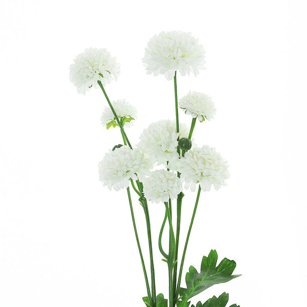 2 Bushes | 33inch Ivory Chrysanthemum Flower Stem, Artificial Silk Flower Spray