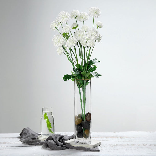 2 Bushes | 33inch Ivory Chrysanthemum Flower Stem, Artificial Silk Flower Spray