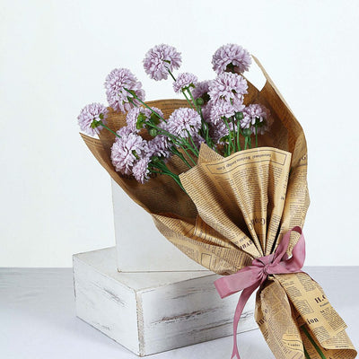 2 Bushes | 33inch Lavender Chrysanthemum Flower Stem, Artificial Silk Flower Spray