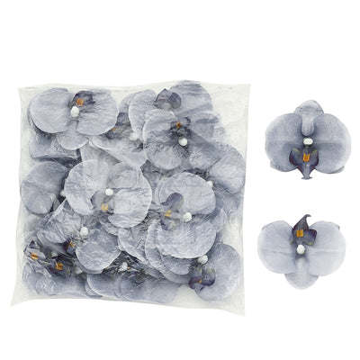 Charcoal Gray Butterfly Orchid Artificial Flower Heads, DIY Craft Silk Flowers