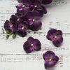 20pcs | 4inch Eggplant Butterfly Orchid Artificial Flower Heads, DIY Craft Silk Flowers