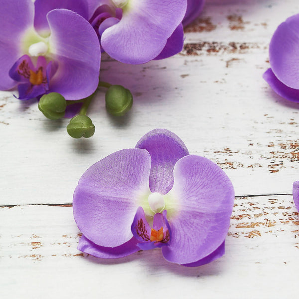 Lavender Butterfly Orchid Artificial Flower Heads, DIY Craft Silk Flowers#whtbkgd