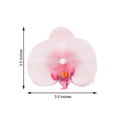20pcs | 4" Pink Butterfly Orchid Artificial Flower Heads, DIY Craft Silk Flowers