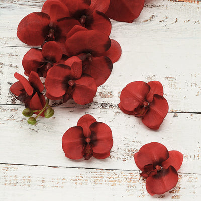 Red Butterfly Orchid Artificial Flower Heads, DIY Craft Silk Flowers#whtbkgd