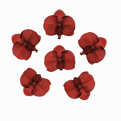 Red Butterfly Orchid Artificial Flower Heads, DIY Craft Silk Flowers