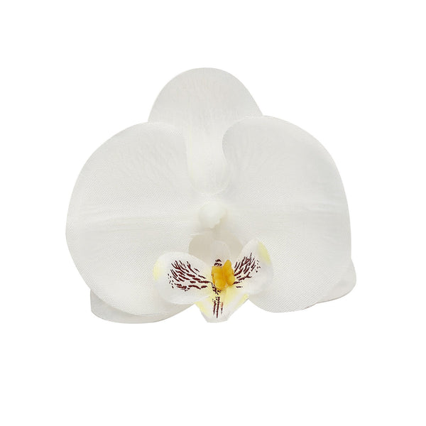 20pcs | 4inch White Butterfly Orchid Artificial Flower Heads, DIY Craft Silk Flowers