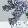 2 Stems - 40inch Charcoal Gray Artificial Long Stem Orchids - Silk Flowers Orchid Bouquet
