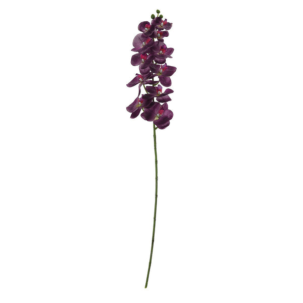 2 Stems - 40inch Eggplant Artificial Long Stem Orchids - Silk Flowers Orchid Bouquet