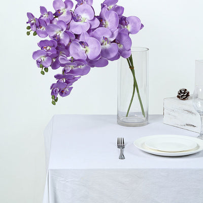 2 Stems - 40inch Lavender Artificial Long Stem Orchids - Silk Flowers Orchid Bouquet
