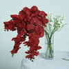 2 Stems - 40inch Red Artificial Long Stem Orchids - Silk Flowers Orchid Bouquet