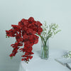 2 Stems - 40inch Red Artificial Long Stem Orchids - Silk Flowers Orchid Bouquet