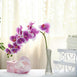 2 Stems - 40inch White/Purple Artificial Long Stem Orchids - Silk Flowers Orchid Bouquet