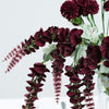 2 Bushes | 34inch Artificial Foxglove Orchid Flower Stems, Burgundy Silk Orchids Spray