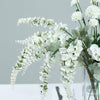 2 Bushes | 34inch Artificial Foxglove Orchid Flower Stems, White Silk Orchids Spray