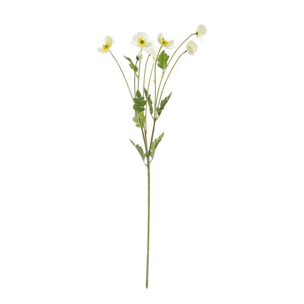 2 Bushes | 33Inch Long Stem Ivory Artificial Silk Poppy Flower Bouquet Spray