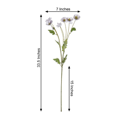 2 Bushes | 33" Long Stem Lavender Artificial Silk Poppy Flower Bouquet Spray