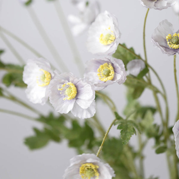 2 Bushes | 33Inch Long Stem Lavender Artificial Silk Poppy Flower Bouquet Spray