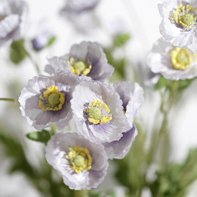 2 Bushes | 33Inch Long Stem Lavender Artificial Silk Poppy Flower Bouquet Spray#whtbkgd