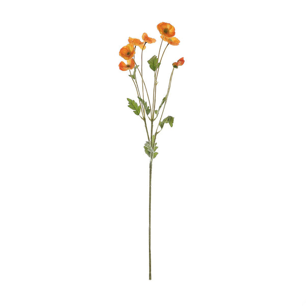 2 Bushes | 33Inch Long Stem Orange Artificial Silk Poppy Flower Bouquet Spray