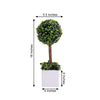 16inch Artificial Boxwood Topiary Ball Tree in White Planter Pot, Indoor Green Decorative Planter