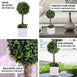 16inch Artificial Boxwood Topiary Ball Tree in White Planter Pot, Indoor Green Decorative Planter