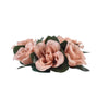 4 Pack Dusty Rose Artificial Silk Rose Floral Candle Rings