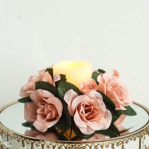 4 Pack Artificial Silk Rose Floral Candle Rings Party Event Wedding  Centerpieces | eBay