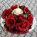 Silk Rose Candle Ring Artificial Flowers - Black / Red - 4 pcs