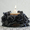 Silk Rose Candle Rings Artificial Flowers - Black - 4 pcs