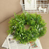 2 Pack | 12inch Window Wreath Artificial Green Leaves Pillar Candle Rings | eFavorMart
