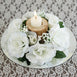 Silk Rose Candle Ring Artificial Flowers - Ivory - 4 pcs