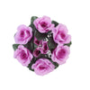 4 Pack Lavender Artificial Silk Rose Floral Candle Rings