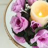 4 Pack Lavender Artificial Silk Rose Floral Candle Rings