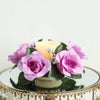 4 Pack Lavender Artificial Silk Rose Floral Candle Rings
