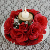 Silk Rose Candle Ring Artificial Flowers - Red - 4 pcs