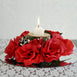 Silk Rose Candle Ring Artificial Flowers - Red - 4 pcs