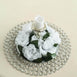 4 Pack White Artificial Silk Rose Floral Candle Rings
