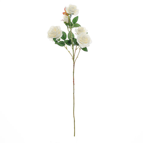White Silk Single Long Stem Rose, 30in - Royal Imports