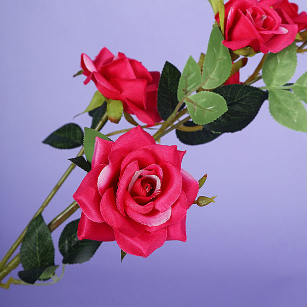 Pack of 2 | 38" Fuchsia Silk Long Stem Roses, Artificial Flowers Rose Bouquet