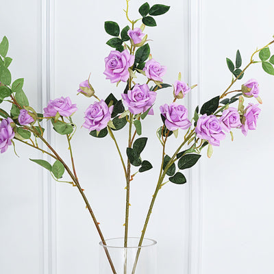 Pack of 2 | 38 inch Lavender Silk Long Stem Roses, Artificial Flowers Rose Bouquet#whtbkgd