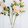 Pack of 2 | 38 inch Peach Silk Long Stem Roses, Artificial Flowers Rose Bouquet#whtbkgd