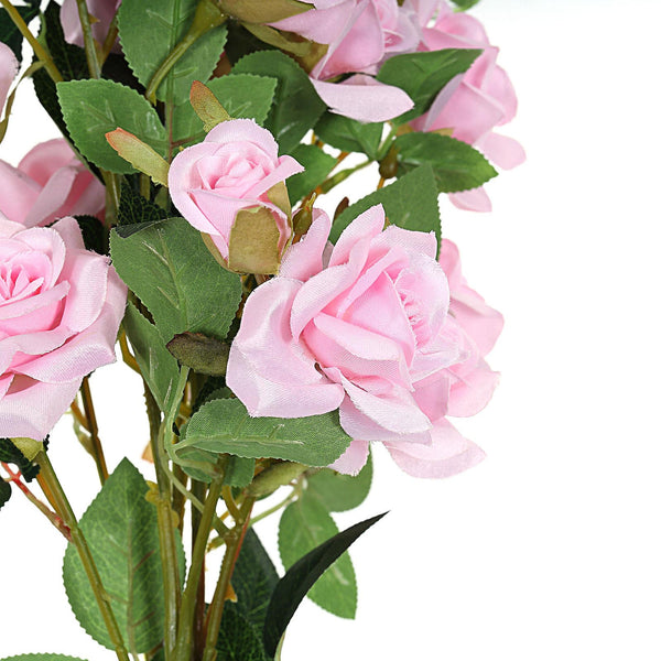 Pack of 2 | 38 inch Pink Silk Long Stem Roses, Artificial Flowers Rose Bouquet