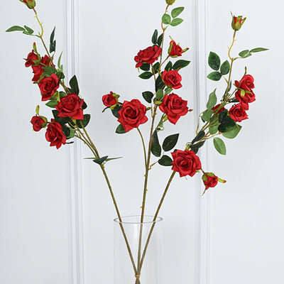 Pack of 2 | 38 inch Red Silk Long Stem Roses, Artificial Flowers Rose Bouquet#whtbkgd