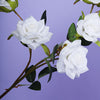 Pack of 2 | 38 inch White Silk Long Stem Roses, Artificial Flowers Rose Bouquet