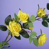 Pack of 2 | 38 inch Yellow Silk Long Stem Roses, Artificial Flowers Rose Bouquet