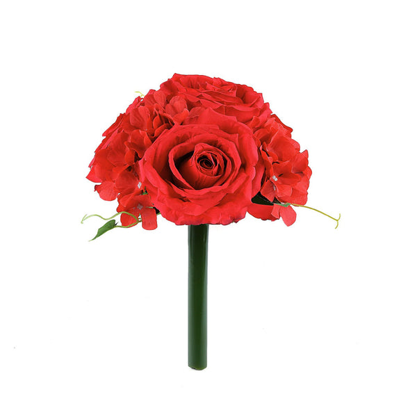2 Pack | Red Rose & Hydrangea Artificial Silk Flowers Bouquet#whtbkgd#whtbkgd