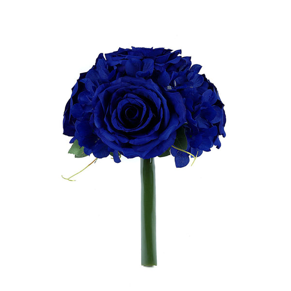 2 Pack | Royal Blue Rose & Hydrangea Artificial Silk Flowers Bouquet#whtbkgd#whtbkgd