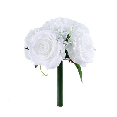 2 Pack | White Rose & Hydrangea Artificial Silk Flowers Bouquet#whtbkgd#whtbkgd